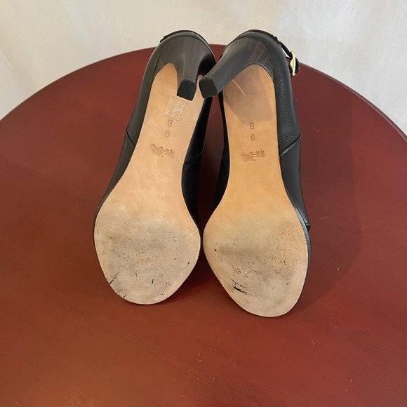 COACH Open Toe Black Bootie - Slightly Worn 9M 4" Heel - Picture 6 of 8